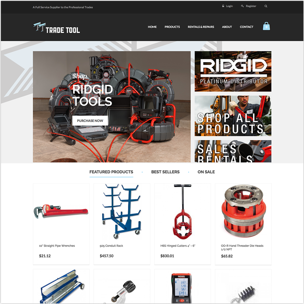 Trade Tool Website Homepage