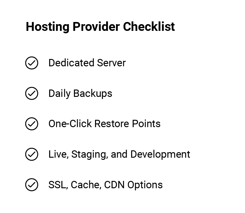 Hosting Provider Checklist